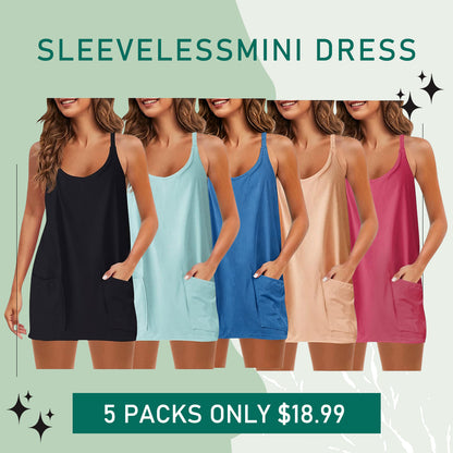 Special Sale❤️Womens Summer Sleeveless Mini Dress V Neck Spaghetti