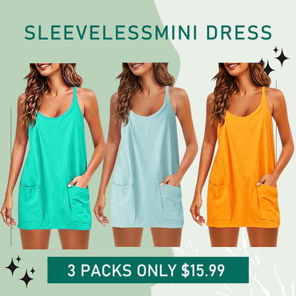 Special Sale❤️Womens Summer Sleeveless Mini Dress V Neck Spaghetti