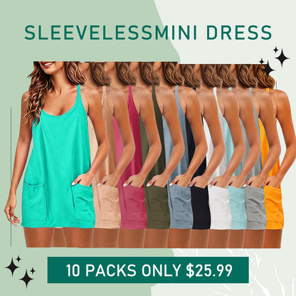 Special Sale❤️Womens Summer Sleeveless Mini Dress V Neck Spaghetti