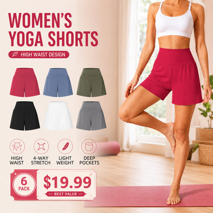 Women's Ultra-High-Rise 2-in-1 Cooling Yoga Shorts (7-inch, with pockets)