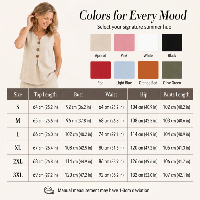 💗LAST DAY SALE 60% OFF⚡50K+ SOLD💕Women's Sleeveless Button Top and Loose Pants Set