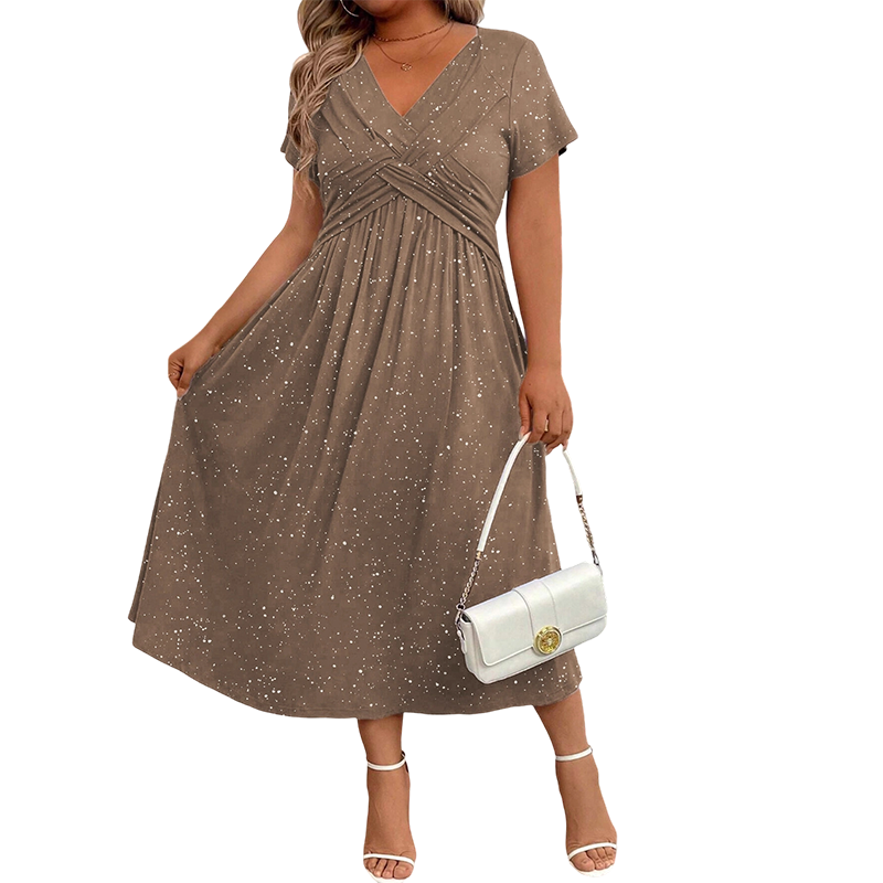 Women's Elegant V-Neck Twist Front Dress
